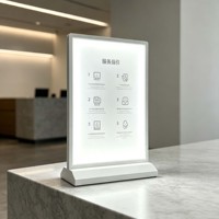 Boîte à lumière LED de bureau, support d'affichage publicitaire ultra-mince rétroéclairé pour café, hôtel, commerce de détail