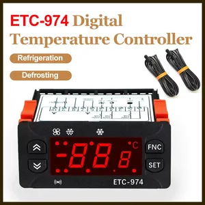 Contrôleur de température numérique LCD industriel ETC-974, double capteur NTC, thermostat de réfrigérateur, régulateur de dégivrage - Product Image 3