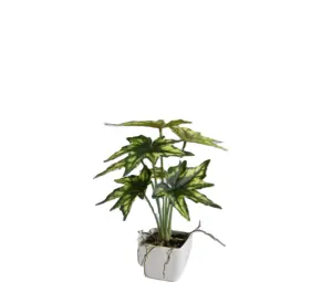 卸売フェイクグリーンマルチスタイル人工ヤシエバーグリーンクリスタルリーフ偽植物ポット25cmメープルベゴニア