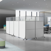 Paroi de séparation mobile pliable pour bureau, atelier, activité, isolation, porte coulissante, plaque de protection temporaire avec cloison en verre