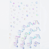 Autocollant en strass 3D holographique papillon, rose, coquillage, cœur, brillant, auto-adhésif pour embellissement et décoration artisanale (vente en gros)