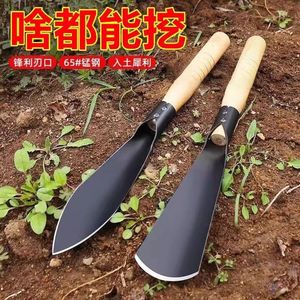 Gardening Trowel Manganese Steel Spoon Shaped Wood Handle For Digging Weeding Flower Planting Agriculture Floristry Use - Product Image 1
