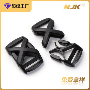 Boucle latérale en plastique à dégagement rapide, diamètre intérieur de 25 mm, durable pour sacs, couleur unie noire J1274-25 - Product Image 5