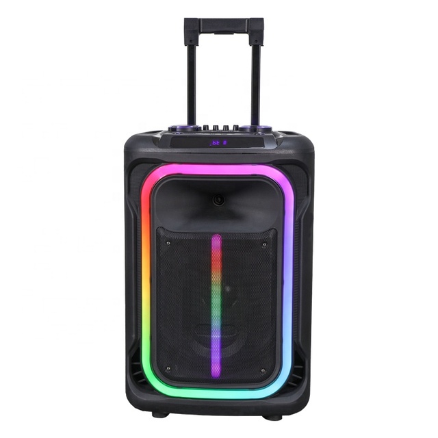Trolley with Handle 15 Inch Party Speaker Karaoke Speaker with Wired Microphone Wireless Speaker