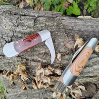 Couteau pliant manuel multifonction durable de qualité industrielle avec manche en bois et lame en acier inoxydable à bord lisse, design de luxe