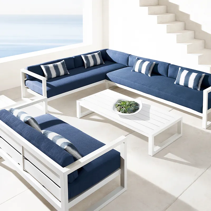 Set di divani da giardino moderni set da giardino in alluminio impermeabile per tutte le stagioni