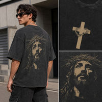 T-shirt unisexe surdimensionné 240-400 GSM, 100% coton, logo personnalisé, col rond, manches courtes, effet vintage, impression DTG