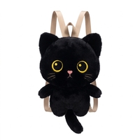 Ransel Boneka Kucing Lucu untuk Anak-anak Tas Sekolah Boneka Kucing Hitam Calico Siam Kartun Hadiah Ulang Tahun Natal