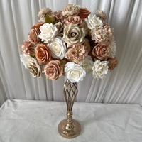 Boule de fleurs en soie personnalisée IFG, moderne, diamètre 40 cm, couleur marron café automnal, centre de table pour mariage, décoration de table à manger