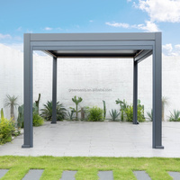 Auvent et belvédère enduits par poudre en aluminium gris simple modernes de faible puissance de pergola