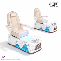 Fauteuil de pédicure professionnel électrique sans tuyauterie, sans plomberie, de luxe, avec lumière et massage