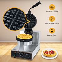 Gaufrier belge commercial 1200W gaufre antiadhésive cuisson crêpe acier inoxydable Snack Machine pour le petit déjeuner