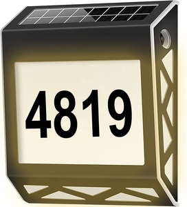 โคมไฟติดผนังรูปตัวอักษรเลขที่บ้าน ไฟโซลาร์กันน้ำ ไฟ LED ประดับประตู ไฟตกแต่ง - Product Image 2