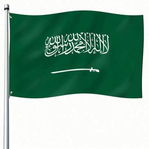 Factory Wholesale 90x150cm 100D Polyester Brass Grommets Good Quality Best Price Custom <b>Flags</b> Banners Saudi Arabia <b>Flags</b> - Product Image 1