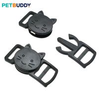 Collier pour chat en paracorde avec boucle de sécurité incurvée en plastique en forme de tête de chat