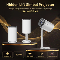En İyi Fiyat X5G 720P 1080P Destekli Akıllı Mini Asansörlü Gizli Dış Mekan Android 13 Projektör 180 Lümen HIFI Stereo Dahili Hoparlörler