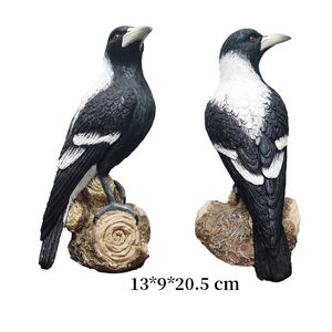 Handgemaakte Vintage Hars Bel Vogel Sculptuur Ekster Beeldje Voor Huis Tuin Decoratie Wildlife Art Kerstcadeau Kunstmatig - Product Image 6