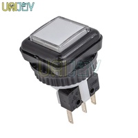12V LED illuminé carré bouton de jeu d'arcade interrupteur momentané pour grue Machine 1 an de garantie 27*27mm taille