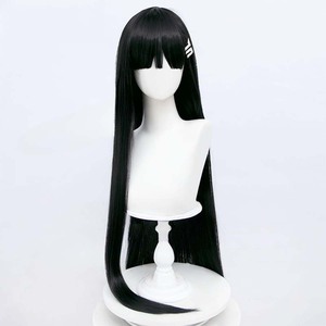Parrucca Lunga Nera Liscia per Cosplay di Rine <span class=keywords><strong>Katsuki</strong></span> (Blue Archive) - Accessorio Halloween per Donne GAHC-026 - Product Image 2