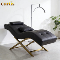 Lit de cils moderne rose blanc noir gris pour salon de beauté, matelas incurvé de spa pour lit de soin du visage, lit de cils de luxe pour salon de beauté