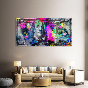 Popolare colorato cento soldi dollaro decorazione della parete tela pittura Quadro Street Art astratto <span class=keywords><strong>Poster</strong></span> stampa foto <span class=keywords><strong>casa</strong></span> - Product Image 2