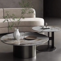 Tables basses modernes d'hôtel d'acier inoxydable noir blanc pour le salon