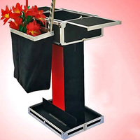 Mallette de Transport & Base de Table Pliante Table de Magicien Professionnel Tours de Magie Illusions Scéniques Accessoires pour Gimmicks