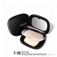 Poudre fixante double couche OEM, utilisation humide et sèche, longue tenue, contrôle du sébum, poudre fixante pour le visage, marque privée