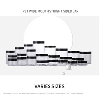 Pots Cosmétiques PET Transparents 50ml 100ml 120ml 150ml 500ml 200ml 250ml 2oz 4oz 16oz Conteneurs en Plastique pour Crème et Gommage Corporel avec Couvercle Noir