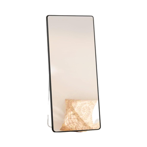 <span class=keywords><strong>Miroir</strong></span> sur pied noir à bord étroit, pleine longueur, <span class=keywords><strong>avec</strong></span> support métallique, idéal pour dressing et entrée, vente en gros directe usine - Product Image 2
