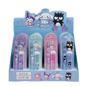 Little Girl Library Penguin Activity Pencil 0,5 Set Cartoon Metal Pen Clip Lápiz automático Estudiante Papelería