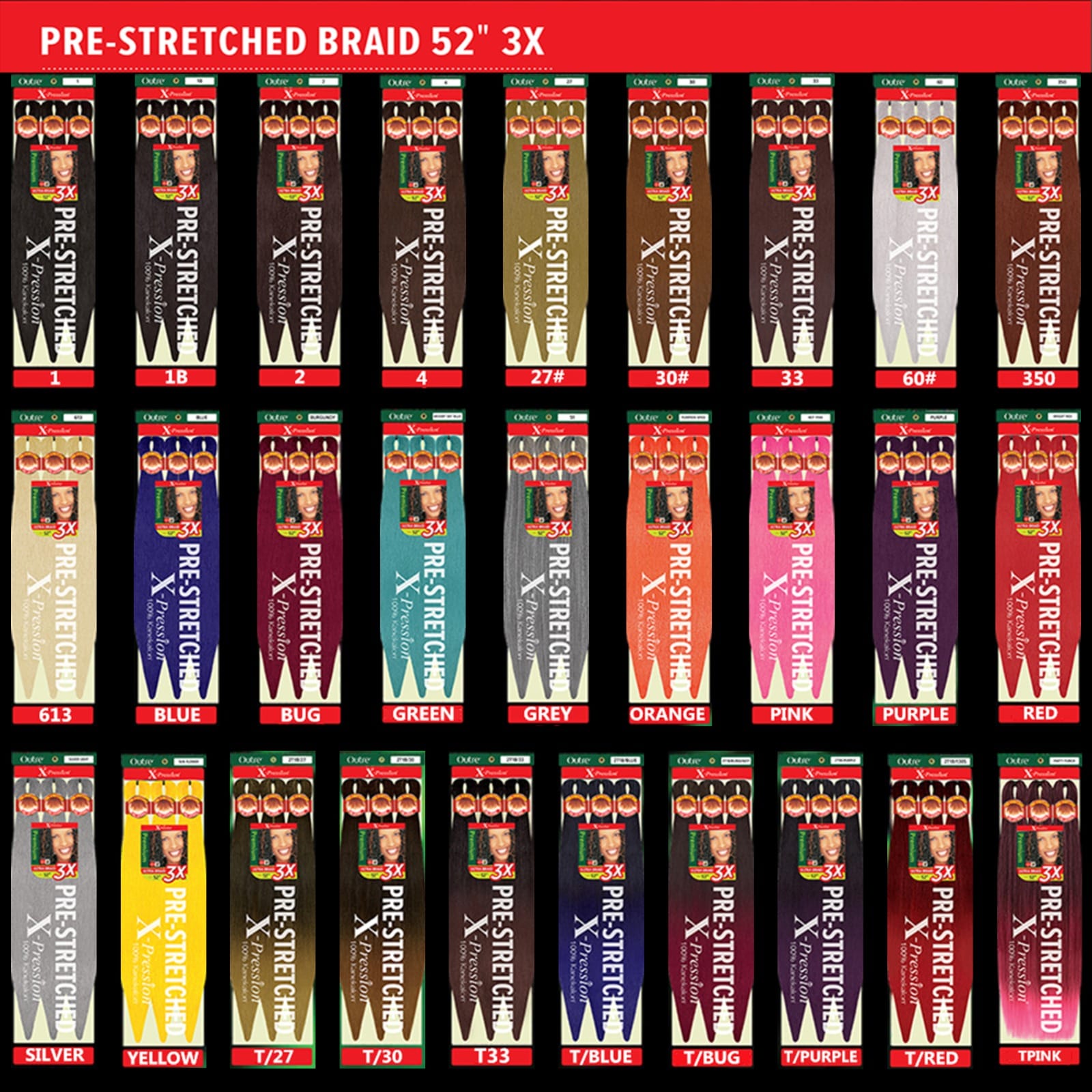 Pacchetto treccia pre-stirata 3X