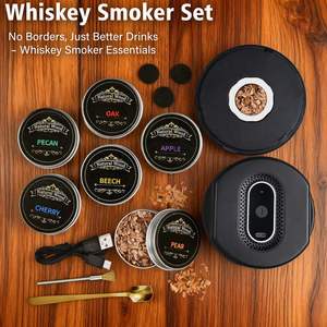 Kit <span class=keywords><strong>de</strong></span> <span class=keywords><strong>fumage</strong></span> électrique pour whisky et cocktails, cheminée à fumer, kit d'infusion avec variété <span class=keywords><strong>de</strong></span> <span class=keywords><strong>bois</strong></span> parfumés KZ-31 - Product Image 2