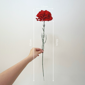 Fleur artificielle unique en velours à longue tige, œillets rouges et pivoines, <span class=keywords><strong>pour</strong></span> la Fête des Mères, les funérailles, les commémorations, les vases, les entrées et la décoration intérieure - Product Image 6