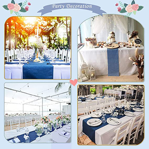 Bán Khăn Trải Bàn Vải Bò Vải Bố Màu Xanh Dương Màu Xanh Hải Quân Trang Trí Chống Nước Tiệc Cưới Tại Nhà - Product Image 5