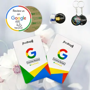 Review Us On Google Programmable QR Code Card Sharing Business NFC Google Review Card