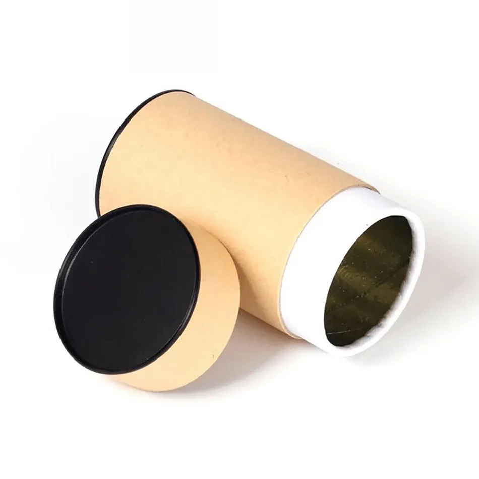 Fabricant en gros boîte de tubes kraft de qualité alimentaire biodégradable papier à bord roulé thé café boîtes de papier composite tube à noyau rond