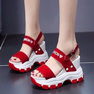 Sandales D'Été Décontractées à Talons Compensés Élevés pour Femmes, Bout Ouvert, Épaisses, Tendance Plage - Product Image 4