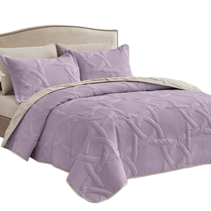 Ensemble <span class=keywords><strong>de</strong></span> literie luxueux 6 pièces, <span class=keywords><strong>taille</strong></span> Queen, jacquard en polyester, couvre-<span class=keywords><strong>lit</strong></span> matelassé 220x240, technique <span class=keywords><strong>de</strong></span> tissage inspirée des hôtels - Product Image 6