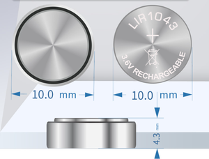 <span class=keywords><strong>3.6V</strong></span> 3.7V <span class=keywords><strong>40mAh</strong></span> LIR1043 סולל ליתיום יון סוללה נטענת כפתור סוללות - Product Image 2
