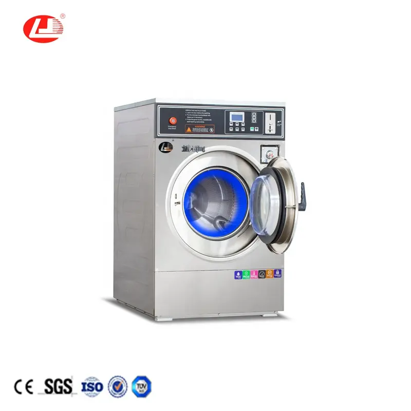 Commercial laundry double stack coin-operated Stacked washers dryers