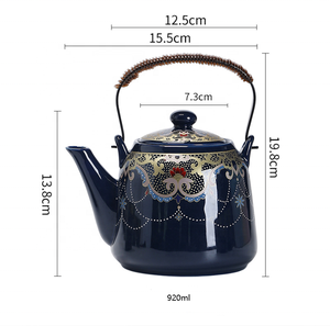 Tetera de Cerámica con Esmalte Brillante y Filtro Infusor, Esmalte Negro, Gran Capacidad, Estilo Japonés, Tetera Individual - Product Image 2