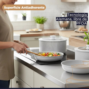 Modern <b>Ceramic</b> Marble Coated Pot <b>Pan</b> Glass Lids Bakelite Handles Non-Stick Aluminum Cookware Set Gas Induction Ready 6-Piece - Product Image 5
