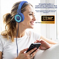 Casque audio pour enfants rétractable et pliable à porter sur la tête, connexion filaire