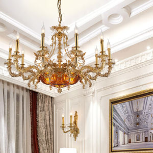 Luces colgantes de cobre ámbar Palacio candelabro decoración dormitorio Bush madreselva atmósfera Lynx piedra lámpara colgante - Product Image 6