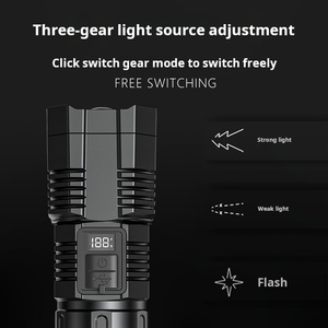 Xinsite Tùy Chỉnh Xhp70.2 LED Đèn Pin <span class=keywords><strong>5000</strong></span> Lumen USB Có Thể Sạc Lại Kính Thiên Văn Zoomable Điện Hiển Thị Tay Torch Ánh Sáng Đèn ABS - Product Image 5