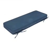 Coussin de banc bleu marine personnalisé, imperméable et résistant aux UV, avec passepoil blanc et sangles de fixation pour balançoire, jardin, terrasse, porche extérieur