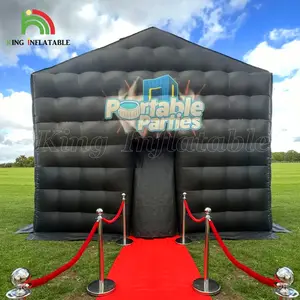 Portable Disco Bar Nightclub Black Inflatable Party Cube Tent Yard Event Movable Blow Up Night Club