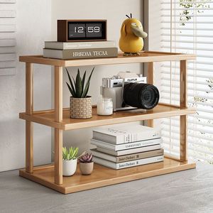 Настольная Полка на стол, простой органайзер для чашек, полка, столешница, маленькие Многослойные перегородки из бамбукового дерева - Product Image 2