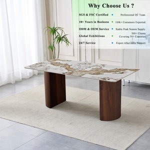 OKAY Ceramic Dining <strong>Table</strong> Indoor Simple Design Eco Friendly Decoration OEM Customized Modern Sinter Stone Dining <strong>Table</strong> - Product Image 1